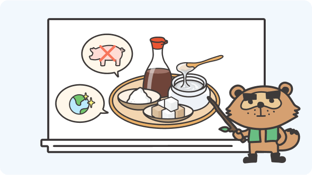 カンロ飴の原材料は砂糖、水飴、しょうゆ、食塩だけであることを説明するゲンコツさん